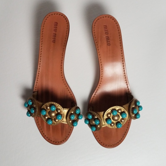 Miu Miu Shoes - Miu Miu Kitten Heel Sandals